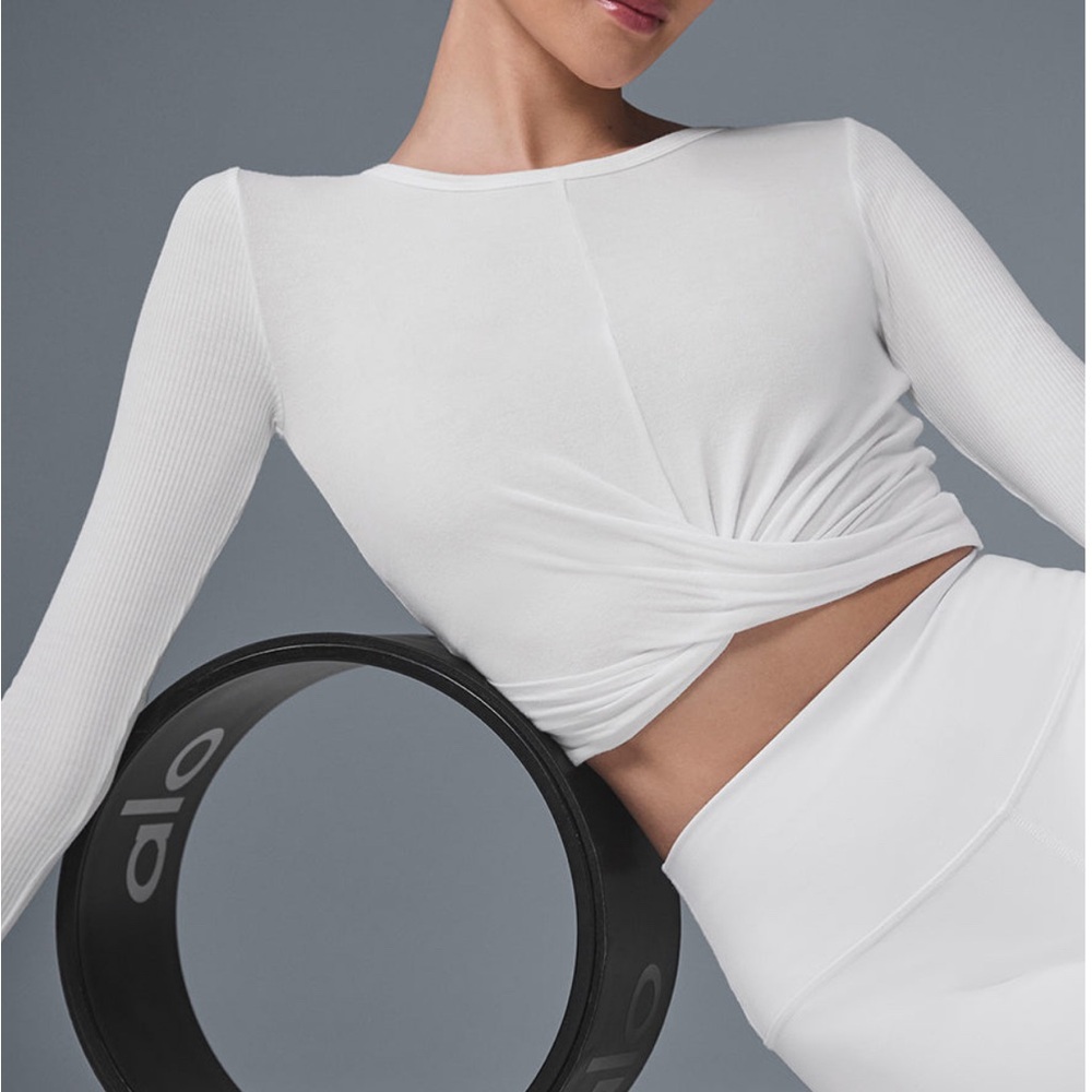 ALO Yoga White Crop Top